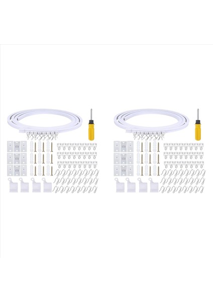 2set 5 Metre Bükülebilir Tavan Perde Rayı Esnek Tavan Perde Rayı Perde Rayı Aksesuarlar Kavisli Perde Rayı (Yurt Dışından)
