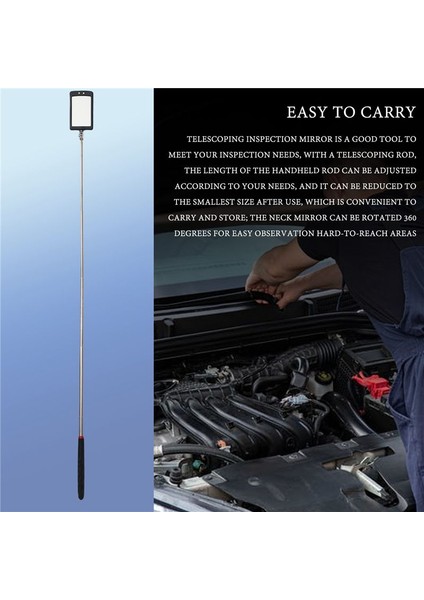 4 Adet Teleskoplama Denetim Aynası LED Işıklı Esnek Inceleme Aynası Yuvarlak +Kare Ayna Teftiş Aracı (Yurt Dışından) indirimleri