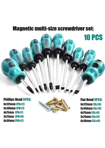 10 Parçalı Tornavida Set Donanım Araçları Kombinasyonu Set Elektrik Bakım Araçları (Yurt Dışından) modelleri
