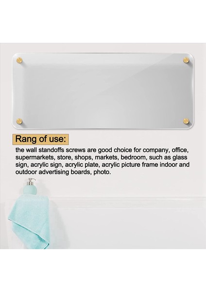 16 Paket Standoff Vidaları 3/4 x 6/5 Inç Altın Işaret Standoffları Akrilik Resim Çerçevesi Reklam Vidaları Kiti (Yurt Dışından) fiyatları