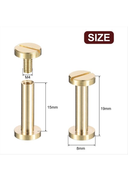 30 Pack Brass Chicago Vidaları 15X8MM Düz Kafa Vidası Geri Bağlanma Dıy Için Tırnak Sapı Posta Perçinli Tatırıcı (Yurt Dışından) modelleri