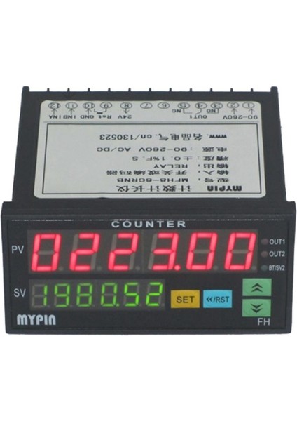 Mypin Fh8-6crrb Çift Ekran Dijital Sayacı 6 Basamaklar Işık Yayan Diyot Ac/dc Uzunluk Metre Siyah (Yurt Dışından) fiyatları