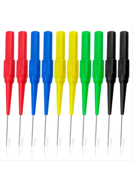 10 Pcs Test Prob Pimleri Paslanmaz Çelik Yalıtımı Tahribatsız Pim 0 7 mm Tel Delici Prob Pimi Multimetre Probları (Yurt Dışından)