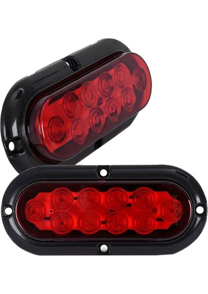 6 Inç LED Set Kenar Işık Kuyruk Işık Dönüş Sinyal Işık Fren Işık Araç Aksesuarları Kırmızı (Yurt Dışından)