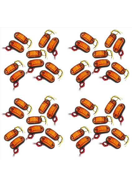 40PCS Amber 2 LED Işık Oval Koşullama Trailer Araba Kamyonu Yan Işaretçi Kuyruk Lambası (Yurt Dışından)