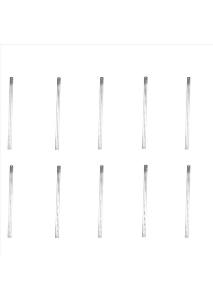 10X Paslanmaz Çelik Çift Taraflı Düz Kenar Cetveli Ölçüyor 60CM/24 Inç Gümüş (Yurt Dışından)