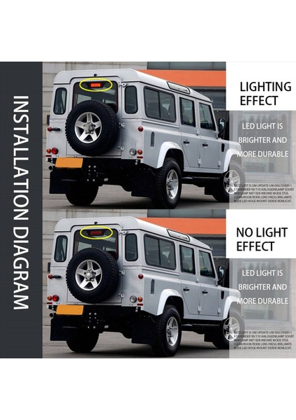 Land Rover Discovery Defender Için 3x Üçüncü Fren Işığı 90/110 LED 3 Fren Işığı Montaj Durdurma Işığı XFK100290 Kırmızı (Yurt Dışından) indirimleri