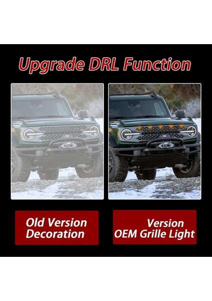 5 Adet Ford Bronco Badlands Wildtrak Everglades Için Front Izgara Işıkları 2021-2023 Izgara Lambası Aksesuarları (Füme) (Yurt Dışından) fiyatları