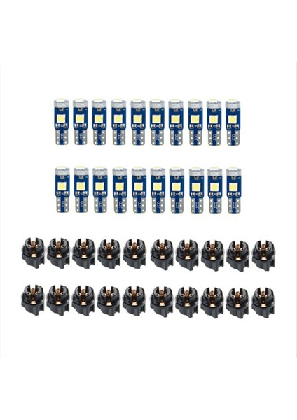 20PCS T5 Araba Gösterge Paneli Panel Göstergesi Göstergesi Için LED Işıklar 3030-3SMD Işık Değiştirme Bükümlü Kilidi Soketi - Kırmızı (Yurt Dışından)