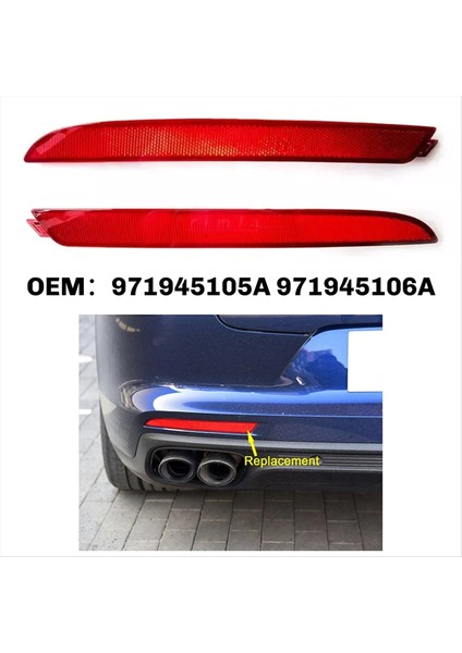 971945105A 971945106A Araba Arka Tampon Fren Reflektörü Porsche Panamera Için Işık Arka Sis Reflektörü 971 2017-2021 (Yurt Dışından) fiyatları