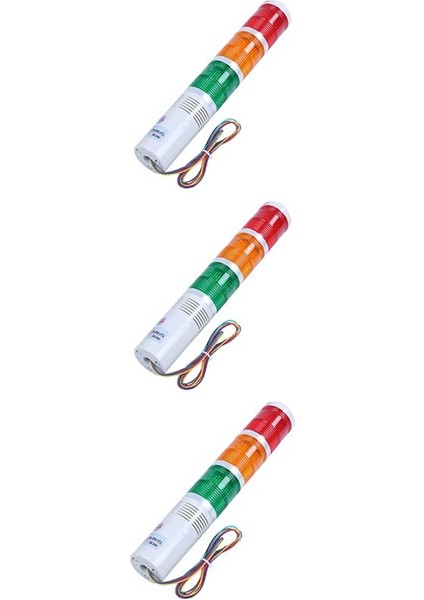 3x Ac/dc 24V Kırmızı Yeşil Sarı LED Lamba Endüstriyel Kule Sinyal Işığı (Yurt Dışından)