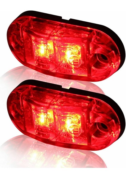 5x Amber+5x Kırmızı LED Araba Kamyon Römork Rv Oval 2 5 Inç Yan Boşluk Işaretleyici Işık (Yurt Dışından) fırsatları