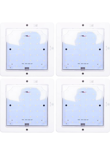 4x 9W 12V Araba Karavan Rv LED Iç Çatı Tavan Iç Lamba Kubbesi Açık Soğuk Beyaz (Yurt Dışından)