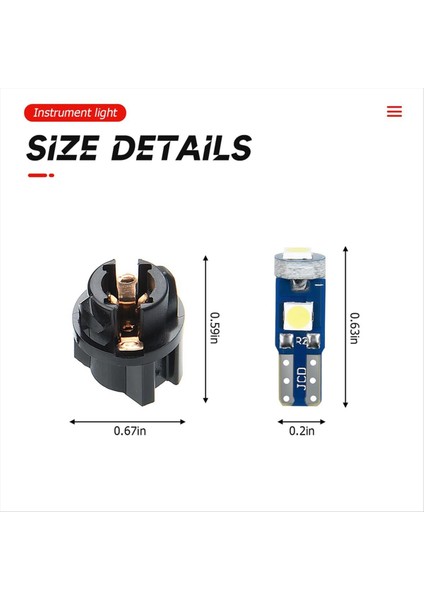 20PCS T5 Araba Gösterge Paneli Paneli Gösterge Göstergesi Için LED Işıklar 3030-3SMD Işık Değiştirme Bükümlü Kilit Soketi - Beyaz (Yurt Dışından) indirimleri