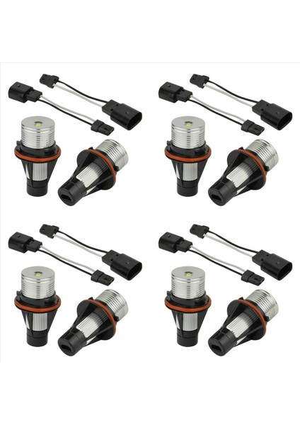4paır 8000K Beyaz LED Melek Göz Markeri Halo Ampul Lambaları Bmw E39 E53 E60 E63 E64 E66 E87 5 6 7 X3 X5 (Yurt Dışından)