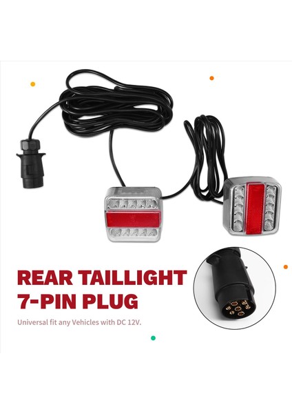 1set 12V Arka Çekme Römork Kuyruğu Işık 7 Pin Fiş Fren Fren Durağı Göstergesi Lisans Numarası Plaka Lambası Reflektör Kamyon (Yurt Dışından) indirimleri