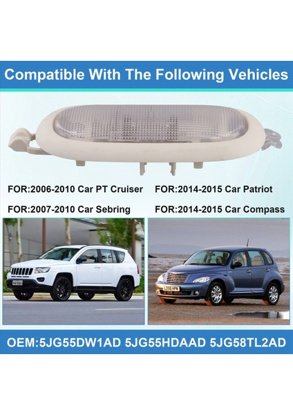 Arka Çatı Kubbesi Işık Okuma Harita Lambası 5JG55DW1AD 5JG55HDAAD 5JG58TL2AD Jeep Patriot Pusula Chrysler Sebring Bej (Yurt Dışından) fırsatları
