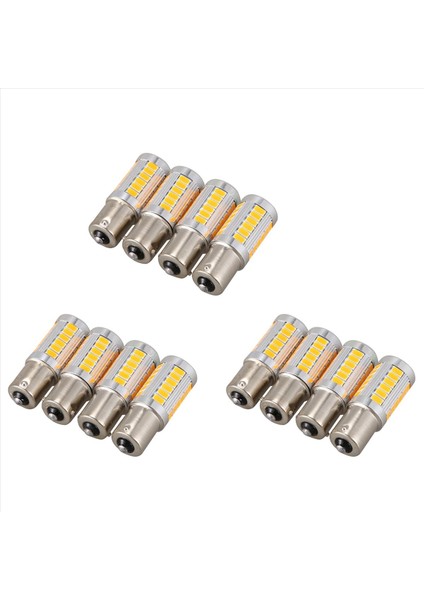 12PCS Amber 1156PY BAU15S PY21W LED 33SMD Araç Kayası Fren Ters Sinyal Ampul Y (Yurt Dışından)