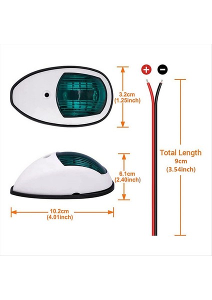 2x Navigasyon Işık LED Tekne Yan Işık Sinyali Işık Sinyal Uyarı Işık Yat Açık Beyaz (Yurt Dışından) indirimleri