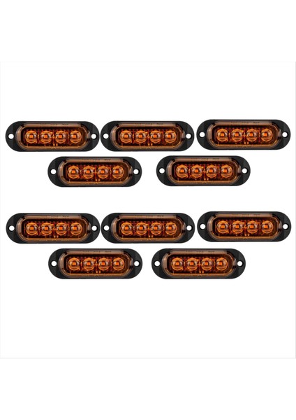 10PCS 12V-24V 4led Araba Yan Işaretleri Işıklar Dönüş Sinyal Işıkları Yan Gösterge Işıkları Römorklar Için Arka Lambalar Sarı (Yurt Dışından)