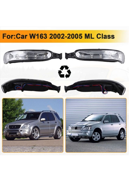 Sol ve Sağ Yan Ayna Göstergesi LED Turn Sinyal 1638200521 1638200621 Mercedes Benz W163 2002-2005 ml Sınıf (Yurt Dışından) fırsatları