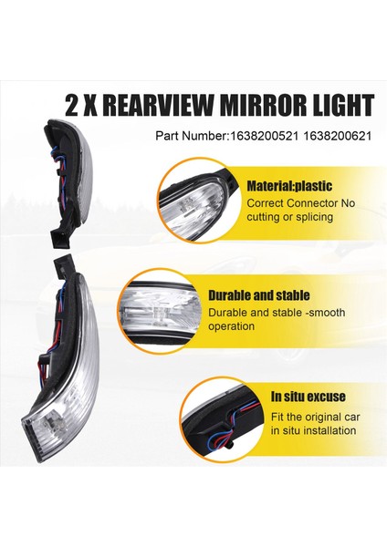 Sol ve Sağ Yan Ayna Göstergesi LED Turn Sinyal 1638200521 1638200621 Mercedes Benz W163 2002-2005 ml Sınıf (Yurt Dışından) indirimleri