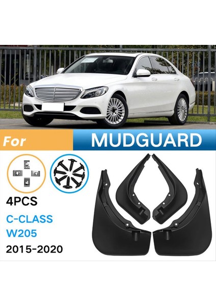 4pcs Araba Çamurlu Çamur Flafs Sıçrama Çamur Guard Fender Için Benz W205 C-Serisi 2015-2020 C180 C200 C300 (Yurt Dışından) fırsatları