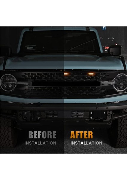 Ford Bronco Için LED Grille Lights 2021 2022 2023 2/4 Kapalı Sarı Izgara Lambaları Kit Bronco Aksesuarları (Yurt Dışından)