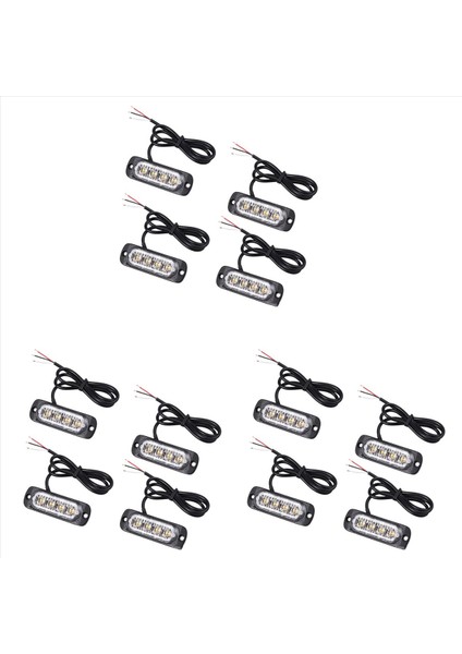 12PCS 4 LED Amber Recovery Flaş Işıkları 12V 24V Turuncu Izgara Arızası Yanıp Sönüyor (Yurt Dışından)