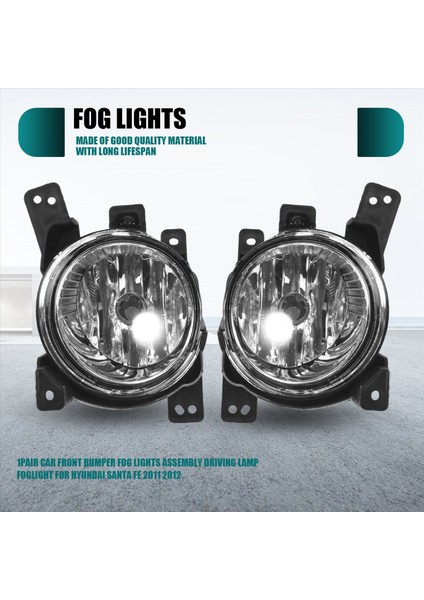1paır Araç Ön Tampon Sis Lambaları Montajı Sürüş Lambası Sis Lambası Hyundai Santa Fe 2012 Için 2012 2012 (Yurt Dışından) fırsatları