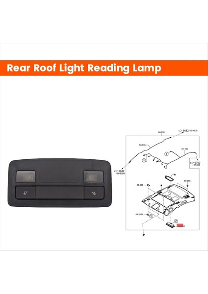 Araç Iç Arka Çatı Işık Okuma Lambası GRF5-51-310A Mazda 6 Gl Cx-8 Cx-9 2016-2023 Kubbe Haritası Işığı GRF551310A02 (Yurt Dışından) fiyatları