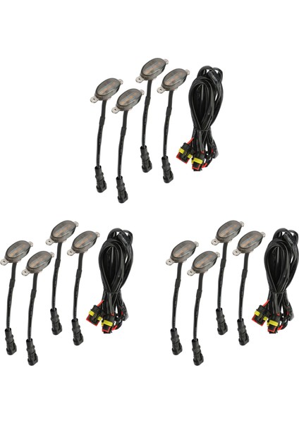 12X Raptor Tarzı Füme Lens Amber LED Ön Izgara Ford F-150 F150 2009-2018 Için (Yurt Dışından)