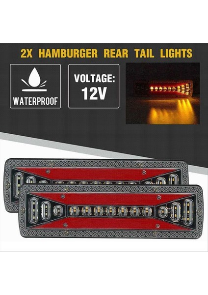 12V Taet Işık LED Dinamik Kamyon Işıkları Arka Fren Işıkları Sinyal Track Traktör Işık Römork Bus (Yurt Dışından) fiyatları