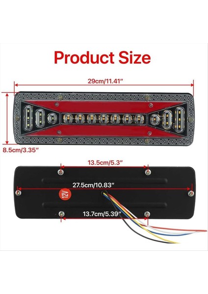 12V Taet Işık LED Dinamik Kamyon Işıkları Arka Fren Işıkları Sinyal Track Traktör Işık Römork Bus (Yurt Dışından) modelleri