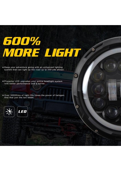 2x H4 400W 7inch LED Kafa Işık Lambası ile Lada Niva Urban 4x4 Suzuki Samurai Jeep Wrangler Off Road Için (Yurt Dışından) modelleri