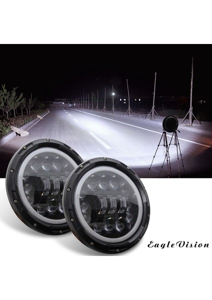 2x H4 400W 7inch LED Kafa Işık Lambası ile Lada Niva Urban 4x4 Suzuki Samurai Jeep Wrangler Off Road Için (Yurt Dışından) fırsatları