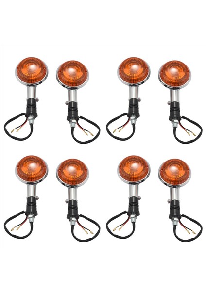 Motosiklet Amber Yuvarlak Turn Sinyalleri Işıklar Yamaha Yolu Yıldızı Virago V Star 85-99 8 Paket Için (Yurt Dışından)