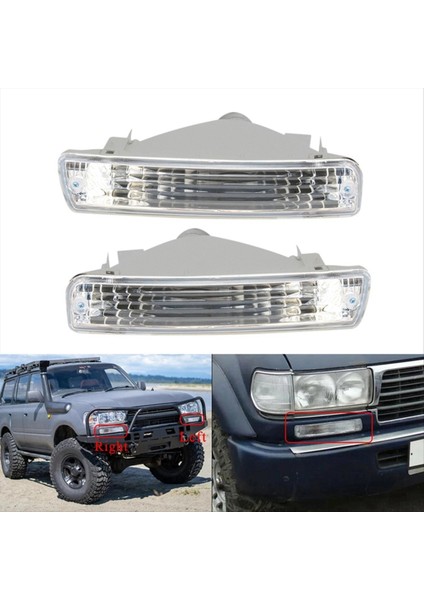 4pcs Araba Ön Tampon Toyota Land Cruiser Için Sinyal Lambası 80 Serisi 1991-1998 LC80 FJ80 FZJ80 HDJ80 HZJ80 4500 4 5l (Yurt Dışından) fiyatları