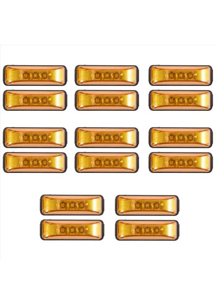 16PCS 24V 3 9inch 3 LED Kamyon Römorku Amber Işık Ön LED Yan Işaretçi Işıkları Açıklama Göstergesi Lamba Su Geçirmez (Yurt Dışından)