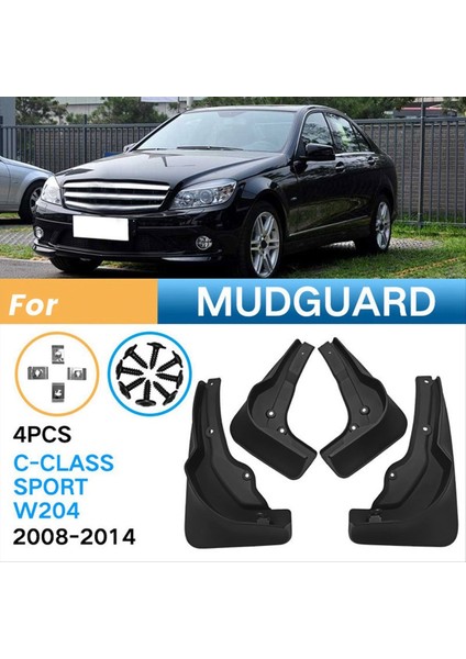 4pcs Araba Çamurlu Çamur Flafs Sıçrama Çamur Guard Fender Için Mercedes Benz W204 Sport C-Class 2008-2014 C180 C200 C300 (Yurt Dışından) fırsatları