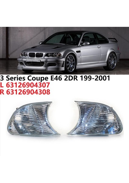 2x Açık Işaretçi Sinyali Yanıp Sönen Köşe Park Park Lambası Bmw E46 3 Serisi Coupe 1999-2001 63126904307 63126904308 (Yurt Dışından) fiyatları