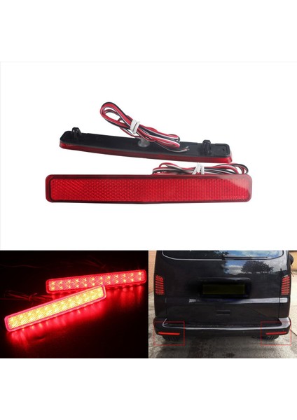 4pcs Araba Arka Tampon Reflektör Fren Lambası Volkswagen T5 Taşıyıcı / Caravelle / Multivan 2003-2011 (Yurt Dışından) indirimleri