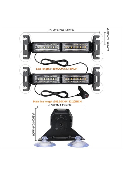 LED Acil Strobe Light 18 Yanıp Sönen Araba Uyarı Işık Güvenliği Ön Camlar Araba Atv Utv Kamyonu Için 12-30V (Yurt Dışından) modelleri