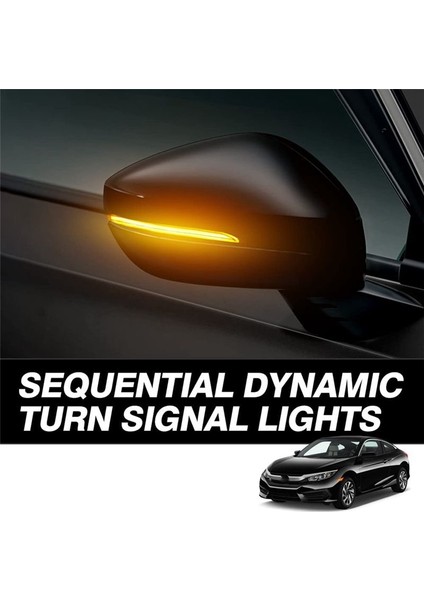 Honda Civic Için Sinyal Işıkları Döndür 11TH 2021-2023 Yan Ayna Işık LED Sıralı Dinamik Gösterge Füme Siyah 2 Adet (Yurt Dışından) indirimleri