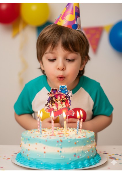 Lisanslı K-Pop Hunterix Demon Hunters Iblis Avcıları Çubuklu Büyük Pasta Süsü - Tekli Figür Temalı Doğum Günü Dekorasyonu modelleri