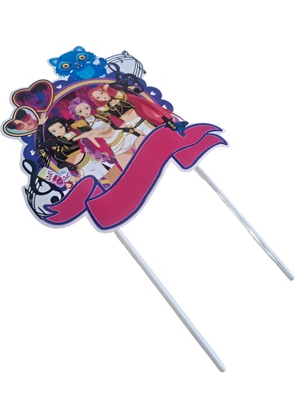 Lisanslı K-Pop Hunterix Demon Hunters Iblis Avcıları Çubuklu Büyük Pasta Süsü - Tekli Figür Temalı Doğum Günü Dekorasyonu indirimleri