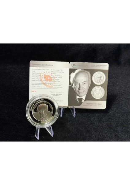 Muhsin Ertuğrul – Geleneksel Türk Tiyatrosu Serisi No:6 Gümüş Hatıra Sikkesi (Darphane, 925 Ayar, Proof)