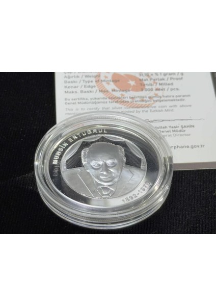 Muhsin Ertuğrul – Geleneksel Türk Tiyatrosu Serisi No:6 Gümüş Hatıra Sikkesi (Darphane, 925 Ayar, Proof)