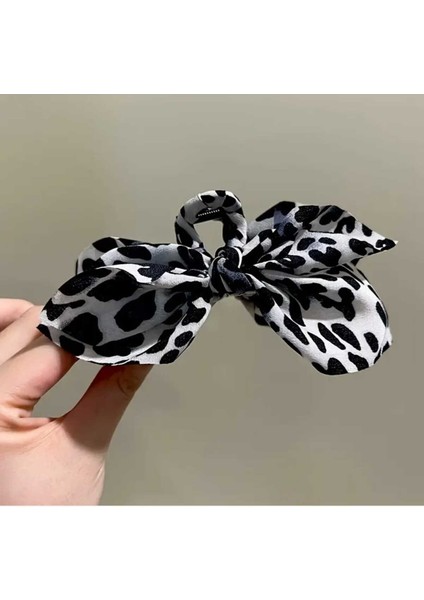 Siyah Leopar Desen Fiyonk Tasarım Mandal Toka (BC-1215) fiyatları