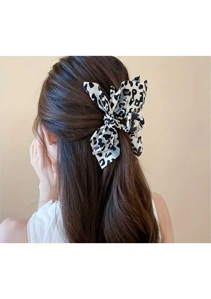 Siyah Leopar Desen Fiyonk Tasarım Mandal Toka (BC-1215) modelleri